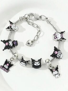 Sanrio Charm Bracelet - Black & Pink Kuromi